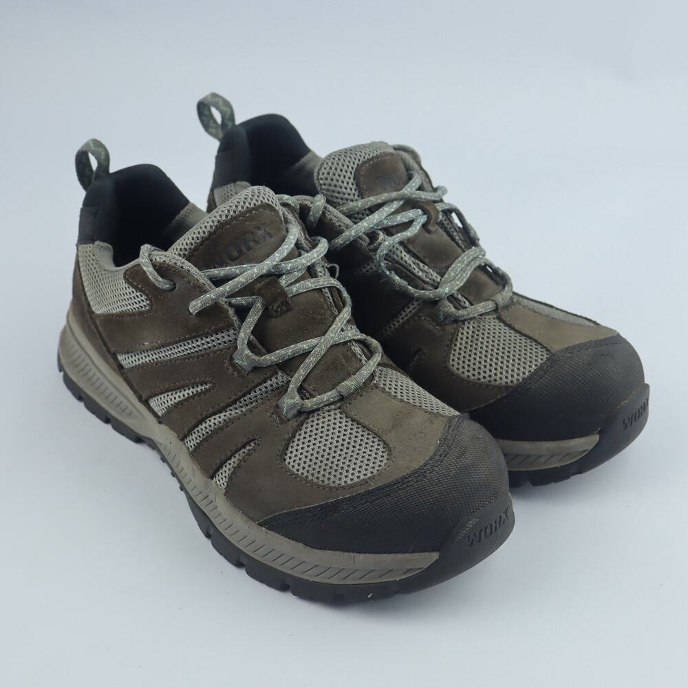 Worx Women's Steel Toe Slip Resistant Work Shoes Size 8.5W Gray Athletic